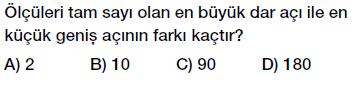 6 Sınıf Açılar Testi Çöz
