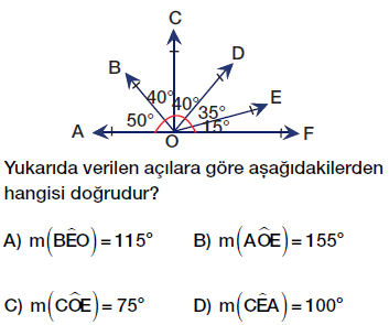 6 Sınıf Açılar Testi Çöz