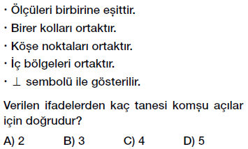 6. sınıf açılar, ters açılar, komşu açılar, tümler açılar, bütünler açılar testi çöz pdf indir