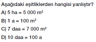 6. sınıf arazi ölçme birimleri testi çöz, pdf indir