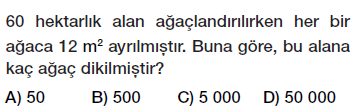6. sınıf arazi ölçme birimleri testi çöz, pdf indir