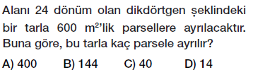 6. sınıf arazi ölçme birimleri testi çöz, pdf indir