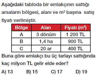 6. sınıf arazi ölçme birimleri testi çöz, pdf indir