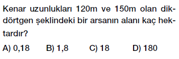 6. sınıf arazi ölçme birimleri testi çöz, pdf indir