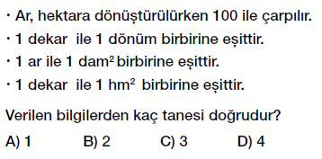 6. sınıf arazi ölçme birimleri testi çöz, pdf indir
