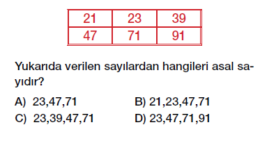 6. Sınıf Asal Sayılar Testi Çöz