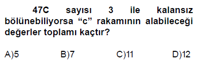 6. sınıf bölünebilme cevaplı testi çöz