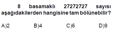 6. sınıf bölünebilme cevaplı testi çöz