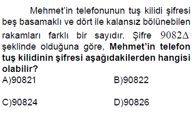 6. sınıf bölünebilme cevaplı testi çöz