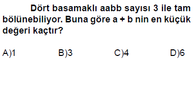 6. sınıf bölünebilme cevaplı testi çöz