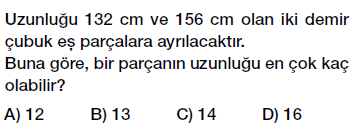 6. sınıf ortak bölen ortak kat testi çöz, indir