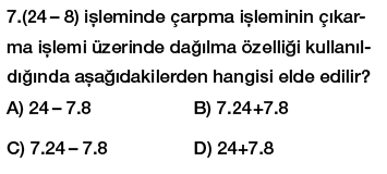 6.Sınıf ortak çarpan parantezine alma ve dağılma özelliği testi çöz indir