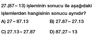6.Sınıf ortak çarpan parantezine alma ve dağılma özelliği testi çöz indir