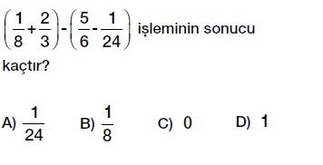 6. Sınıf Kesirlerle Toplama ve Çıkarma Testi Çöz indir