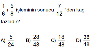 6. Sınıf Kesirlerle Toplama ve Çıkarma Testi Çöz indir