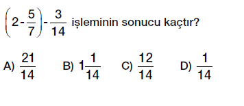 6. Sınıf Kesirlerle Toplama ve Çıkarma Testi Çöz indir