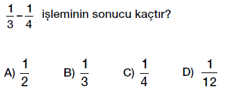 6. Sınıf Kesirlerle Toplama ve Çıkarma Testi Çöz indir