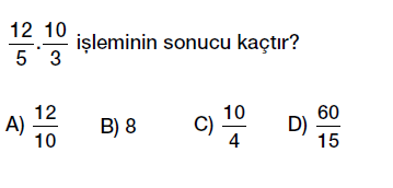 6.sınıf kesirlerle çaprma işlemi testi çöz, pdf indir