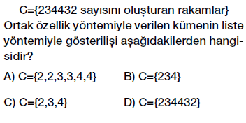 6. Sınıf Kümelerin Farklı Gösterimleri Testi Çöz