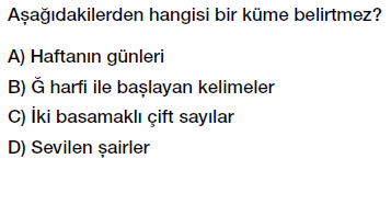 6. Sınıf - Kümeler, Boş Küme Testi Çöz