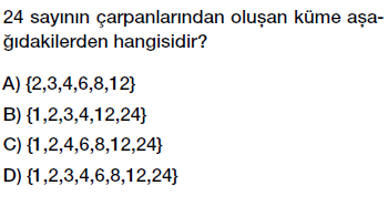 6. Sınıf - Kümeler, Boş Küme Testi Çöz
