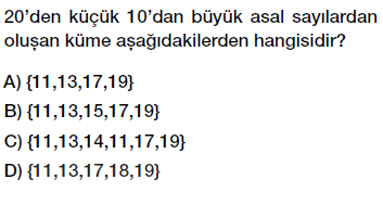 6. Sınıf - Kümeler, Boş Küme Testi Çöz