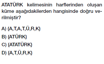 6. Sınıf - Kümeler, Boş Küme Testi Çöz