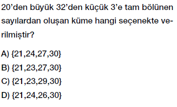 6. Sınıf - Kümeler, Boş Küme Testi Çöz