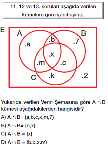 6. sınıf kümelerde birleşim ve kesişim işlemleri testi çöz cevaplı indir