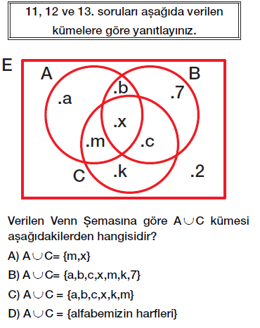 6. sınıf kümelerde birleşim ve kesişim işlemleri testi çöz cevaplı indir