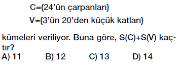 6. Sınıf kümenin elemanı ve eleman sayısı testi çöz indir