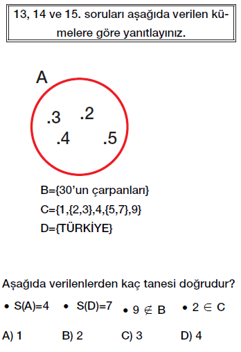 6. Sınıf kümenin elemanı ve eleman sayısı testi çöz indir
