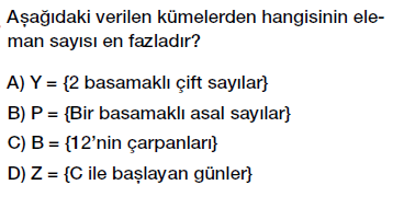6. Sınıf kümenin elemanı ve eleman sayısı testi çöz indir