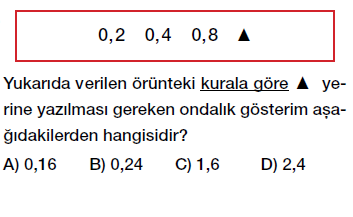 6. sınıf ondalık kesirlerle çarpma işlemi testi çöz