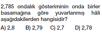 6. sınıf ondalık kesirler çözümleme ve yuvarlama testi çöz indir