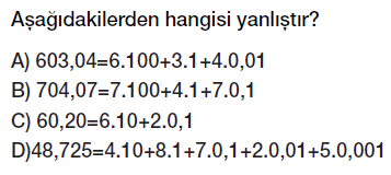 6. sınıf ondalık kesirler çözümleme ve yuvarlama testi çöz indir