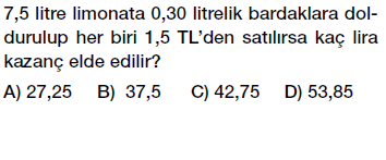 6. sınıf ondalık gösterim problemleri testi çöz indir