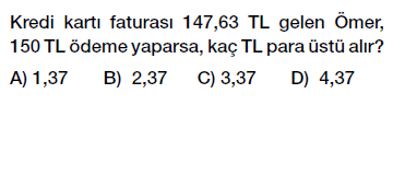 6. sınıf ondalık gösterim problemleri testi çöz indir