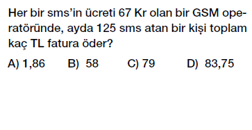 6. sınıf ondalık gösterim problemleri testi çöz indir