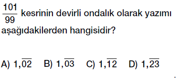 6.sınıf ondalık gösterim, ondalık kesirler bölme kesir ilişkisi testi çöz indir
