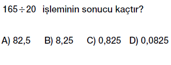 6.sınıf ondalık gösterim, ondalık kesirler bölme kesir ilişkisi testi çöz indir