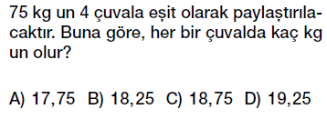 6.sınıf ondalık gösterim, ondalık kesirler bölme kesir ilişkisi testi çöz indir