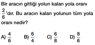 6. sınıf oran testi çöz cevap anahtarlı
