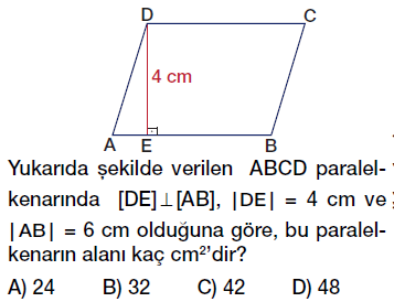 6. Sınıf paralelkenarın alanı testi çöz