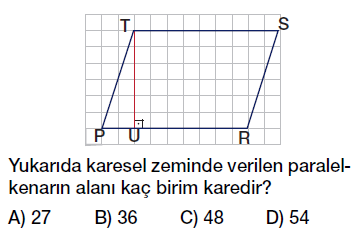 6. Sınıf paralelkenarın alanı testi çöz