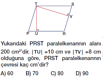 6. Sınıf paralelkenarın alanı testi çöz