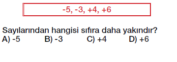 6.sınıf tam sayılar mutlak değer testi çöz