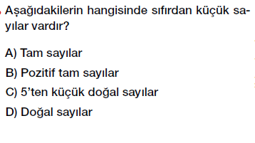6. Sınıf Tam Sayıları tanıyalım ve sayı doğrusunda gösterelim testi çöz