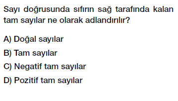 6. Sınıf Tam Sayıları tanıyalım ve sayı doğrusunda gösterelim testi çöz