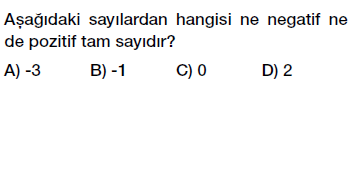 6. Sınıf Tam Sayıları tanıyalım ve sayı doğrusunda gösterelim testi çöz